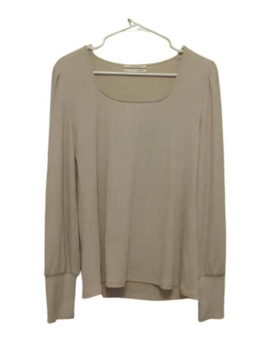 Anthropologie Tops - Anthropologie Reegan Seamless Ribbed Cream Long-Sleeve Top